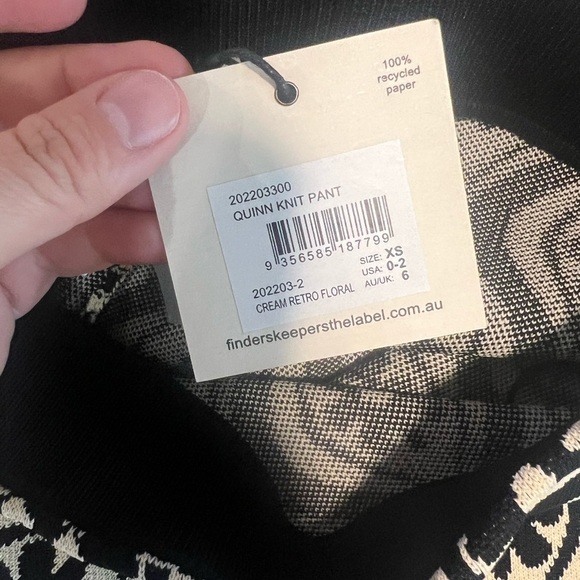 NWT Finder Keepers Quinn Knit Pants Black XS - Picture 7 of 7